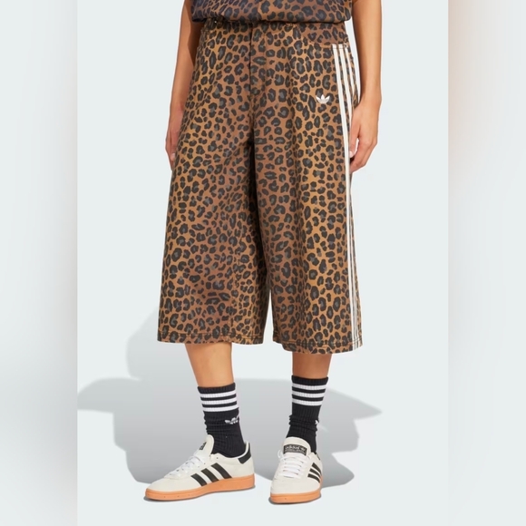 adidas Pants - Adidas Originals Denim Women's Leopard Print Bermudas